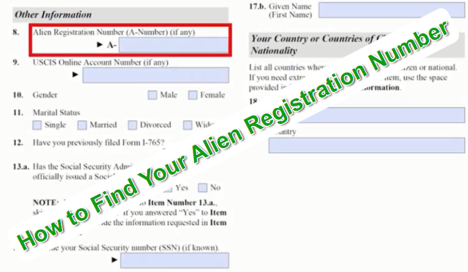 Alien Registration Number USCIS#