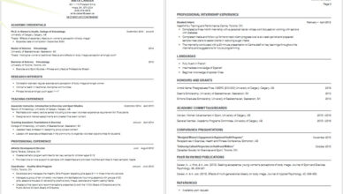 Canada Resume/CV Sample