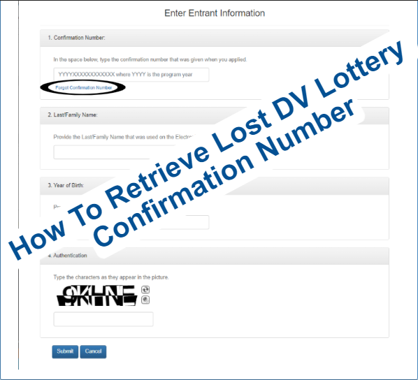 How To Retrieve Lost DV Lottery Confirmation Number