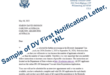 Sample of DV First Notification Letter, 1NL