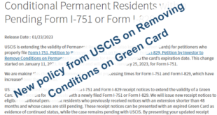 New USCIS Policy on Removing Conditions on Green Card