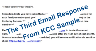 The Third Email Response From KCC