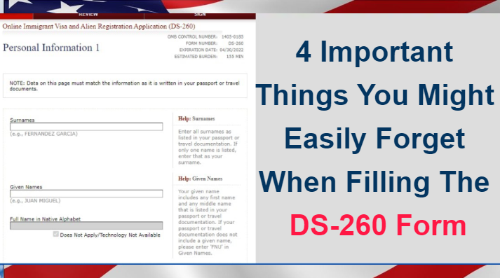 Filling The DS-260 Form