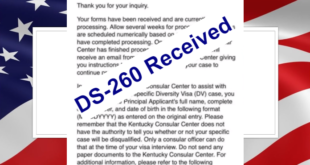 First Email Response When DS-260 is Processed