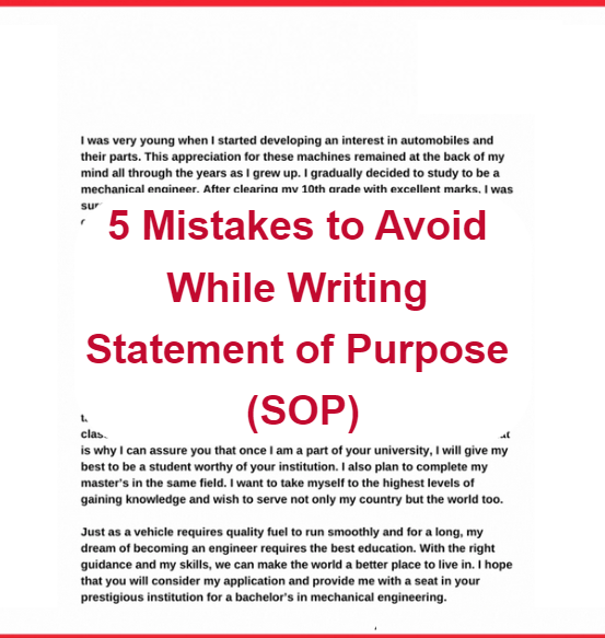 5 Mistakes to Avoid While Writing Statement of Purpose