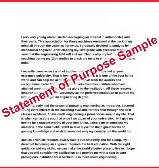 statement of purpose sample