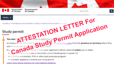 ATTESTATION LETTER For Canada Study Permit Application