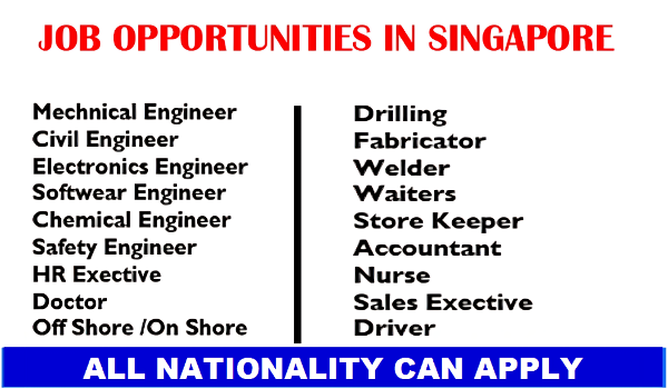 Job Opportunities in Singapore, Job Descriptions, Immigration Pathways and Application Sites